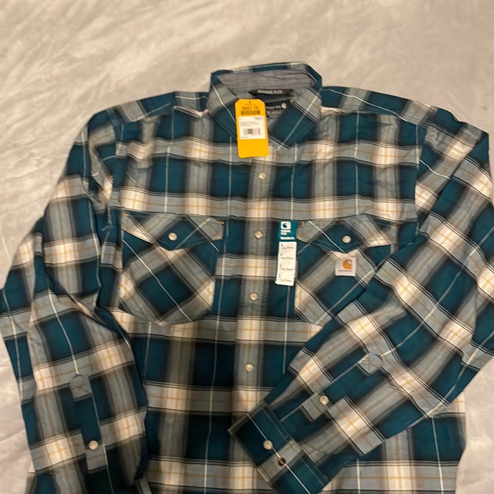 Carhartt Rugged Flex Relaxed Fit Snap Front Plaid shirt